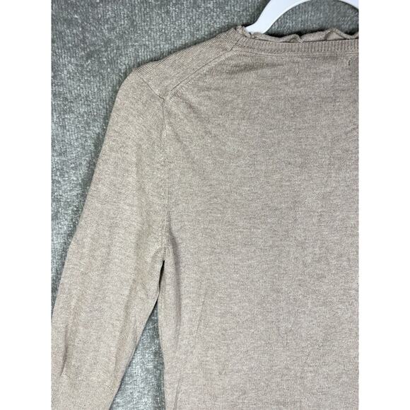 Banana Republic Knit Ruffle Ribbed‎ Pullover Sweater Womens Medium 3/4 Sleeve - Picture 11 of 15